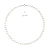 Parure Collier et Boucles d'Oreilles Perles d'Eau Douce 7-8 mm Or Blanc - vue V1
