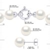 Parure Collier et Boucles d'Oreilles Perles d'Eau Douce 7-8 mm Or Blanc - vue V3