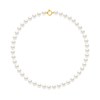 Collier Rang PRINCESSE Perles d'Eau Douce Rondes 9-10 mm Blanches Fermoir Prestige Or Jaune - vue V1