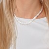 Collier Rang PRINCESSE Perles d'Eau Douce Rondes 9-10 mm Blanches Fermoir Prestige Or Jaune - vue V2