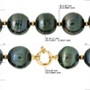 Bracelet Perles de Tahiti Cerclées 10-11 mm Viroles et Fermoir Prestige Or Jaune - vue V3