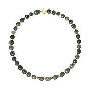 Collier Choker Perles de Tahiti Cerclées 10-11 mm Fermoir Prestige Or Jaune