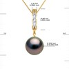 Collier Diamants 0,03 Cts Perle de TAHITI Ronde 9-10 mm Or Jaune - vue V3