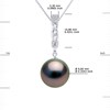 Collier Diamants 0,03 Cts Perle de TAHITI Ronde 9-10 mm Or Blanc - vue V3