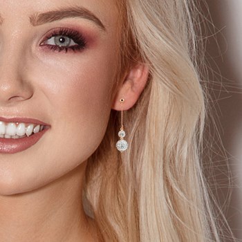 Oorbellen - Wit kristal - 925 Sterling Zilver