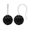 Boucles d'Oreilles - Boules cristal noir - Argent 925 - vue V1