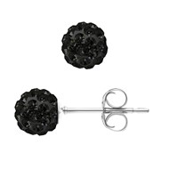 Boucles d'Oreilles 'BLACK NIGHT' - Véritable Crystal NOIR - EVIDENCE OF LOVE - Collection CRYSTAL PEARL