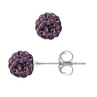 Boucles d'Oreilles Véritable Crystal Violet - EVIDENCE OF LOVE - Collection CRYSTAL PEARL