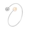 Bracelet TOI ET MOI - Perle d'eau douce - Boule cristal blanc - Argent 925 - vue V1