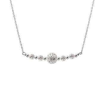 Necklace - White crystal - Silver 925
