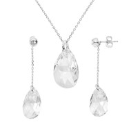 Parure - Collier/Boucles d'Oreilles - Cristal - Argent 925