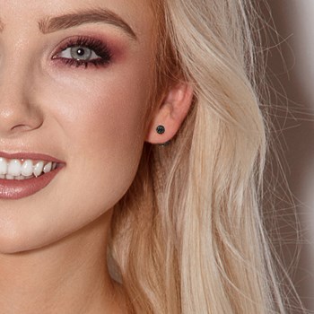 Boucles d'Oreilles - Cristal noir - Argent 925