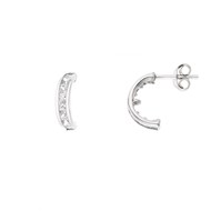 Boucles d'Oreilles Créoles Rhodié BLANCS -  STELLA -  Collection LOVE JEWELRY