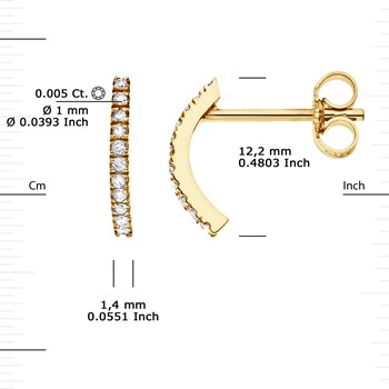Demi-Créoles Diamants 0,090 Cts Joaillerie Or Blanc
