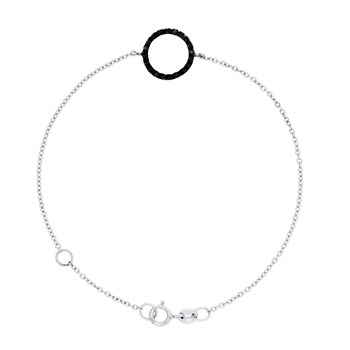 Bracelet BLACK CIRCLE Diamants Noirs 0,20 Cts Or Blanc