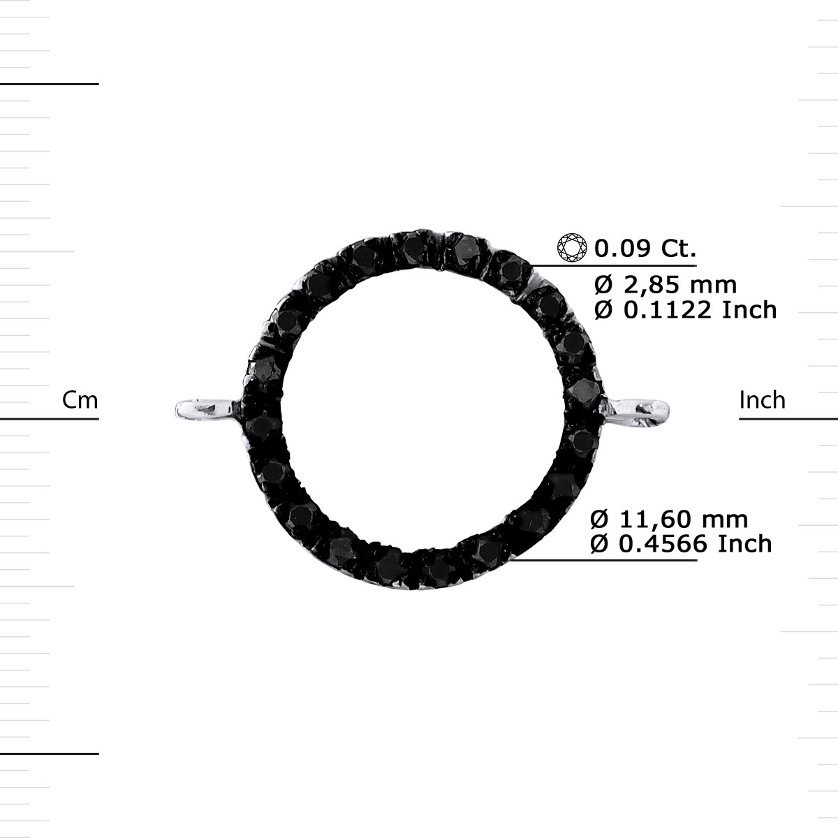 Bracelet BLACK CIRCLE Diamants Noirs 0,20 Cts Or Blanc - vue 3
