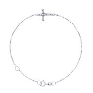 Bracelet CROIX Diamants 0,15 Cts Or Blanc
