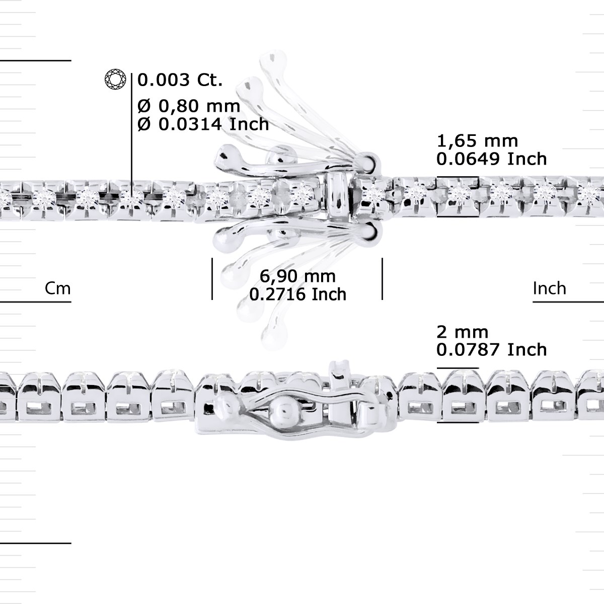 Bracelet TENNIS Diamants 0,30 Cts Or Blanc - vue 3