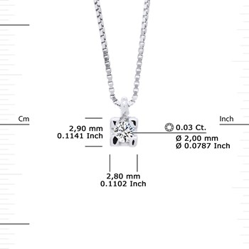 Solitaire Diamond Necklace 0.030 Cts White Gold