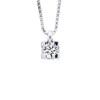 Collier Solitaire Diamant 0,070 Cts Or Blanc - vue V1