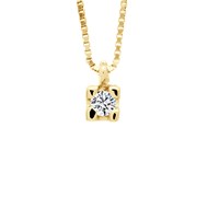 Collier Solitaire Diamant 0,030 Cts Or Jaune