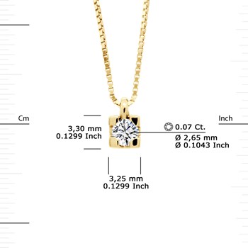 Solitaire Diamanten Ketting 0,070 Cts Wit Goud