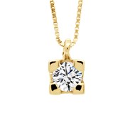 Collier Solitaire Diamant 0,20 Cts Or Blanc