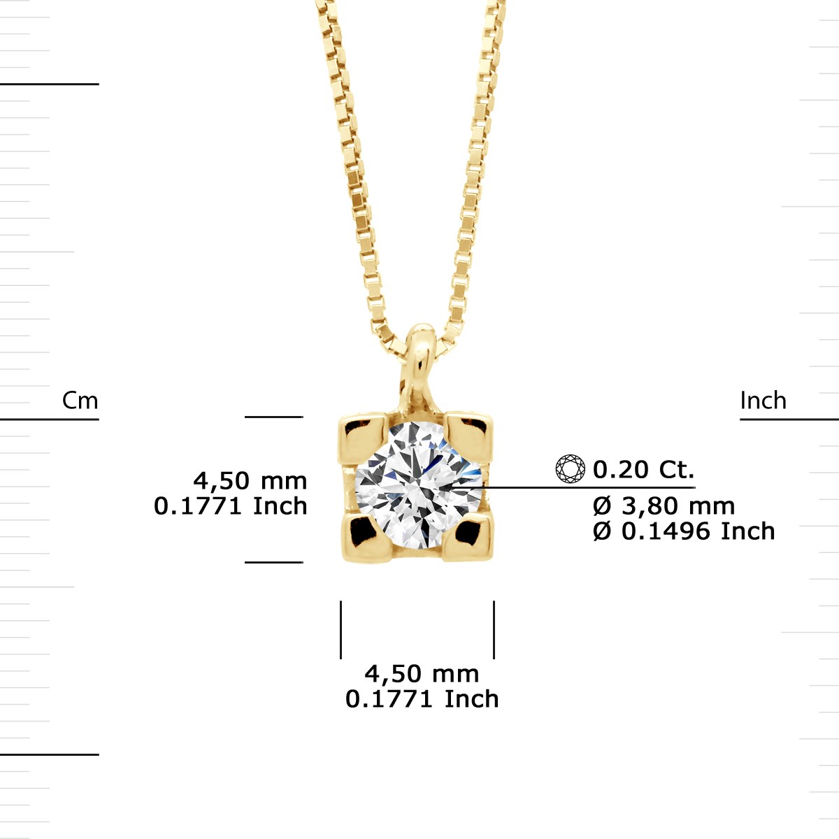Collier Solitaire Diamant 0,20 Cts Or Blanc - vue 3