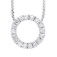Collier CIRCLE Diamants 0,080 Cts Or Blanc