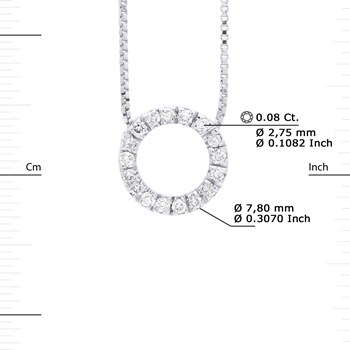 Necklace CIRCLE Diamonds 0,080 Cts White Gold