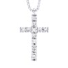 Collier CROSS Diamants 0,070 Cts Or Blanc - vue V1