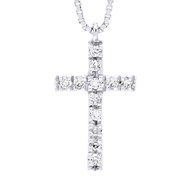 Collier CROSS Diamants 0,070 Cts Or Blanc