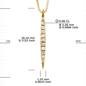 Ketting DROP Diamanten 0,060 Cts Geelgoud
