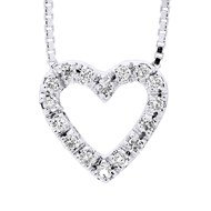 Collier HEART Diamants 0,070 Cts Or Blanc