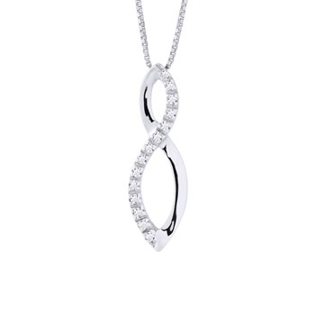 Collier INFINITY Diamants 0,080 Cts Or Blanc