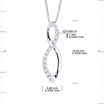 INFINITY Diamonds necklace 0.080 Cts White Gold