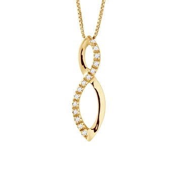 INFINITY Diamanten collier 0.080 Cts Geelgoud