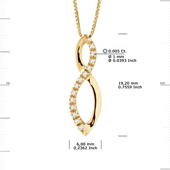 INFINITY Diamanten collier 0.080 Cts Geelgoud