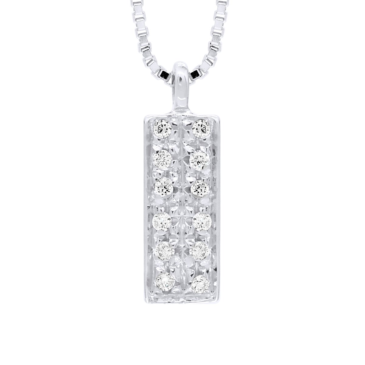 Collier PAVAGE Diamants 0,040 Cts Or Blanc
