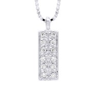 Collier PAVAGE Diamants 0,040 Cts Or Blanc