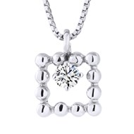 Collier SQUARE Diamants 0,050 Cts Or Blanc