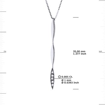 Necklace SWORD Diamonds 0,020 Cts White Gold