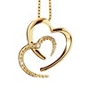 Collier 2 HEARTS Diamants 0,010 Cts Or Jaune - vue V1