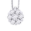Collier Solitaire Diamants 0,35 Cts Serti illusion 1,25 Cts Or Blanc - vue V1