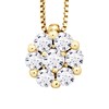 Collier Solitaire Diamants 0,35 Cts Serti illusion 1,25 Cts Or Jaune - vue V1