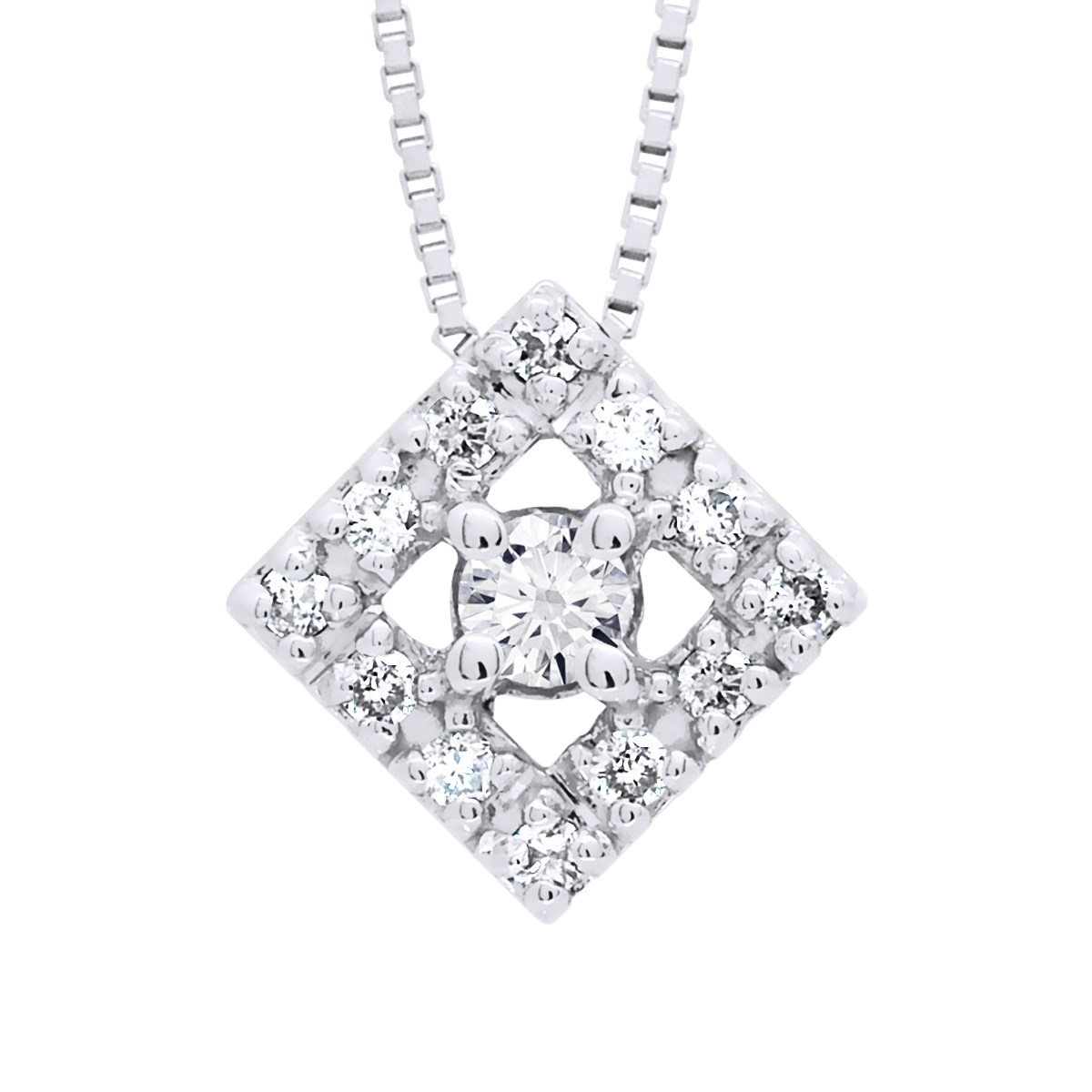 Collier DIAMOND Diamants 0,015 Cts Or Blanc
