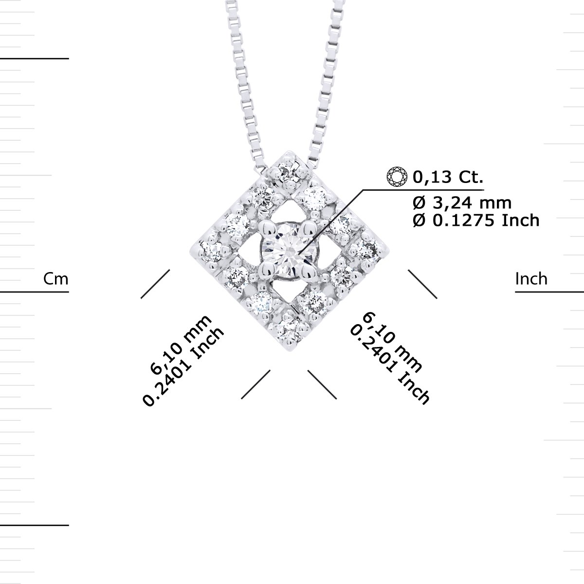 Collier DIAMOND Diamants 0,015 Cts Or Blanc - vue 3
