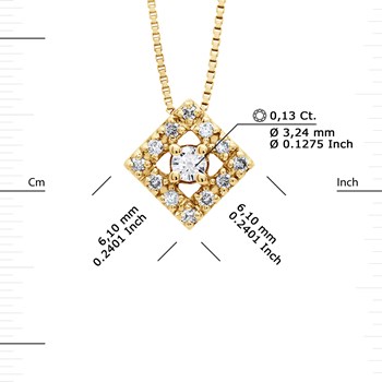 Ketting DIAMOND Diamanten 0.015 Cts Geel Goud