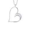 Collier HEART Diamants 0,15 Cts Or Blanc - vue V1