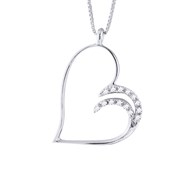 Collier HEART Diamants 0,15 Cts Or Blanc